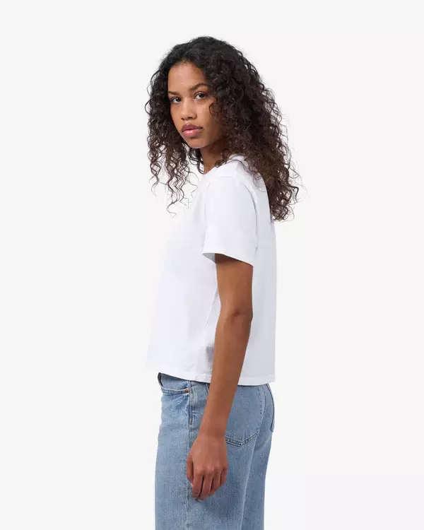 Colorful Standard Organic Boxy Crop Tee Optical White Damen T-Shirt weiß